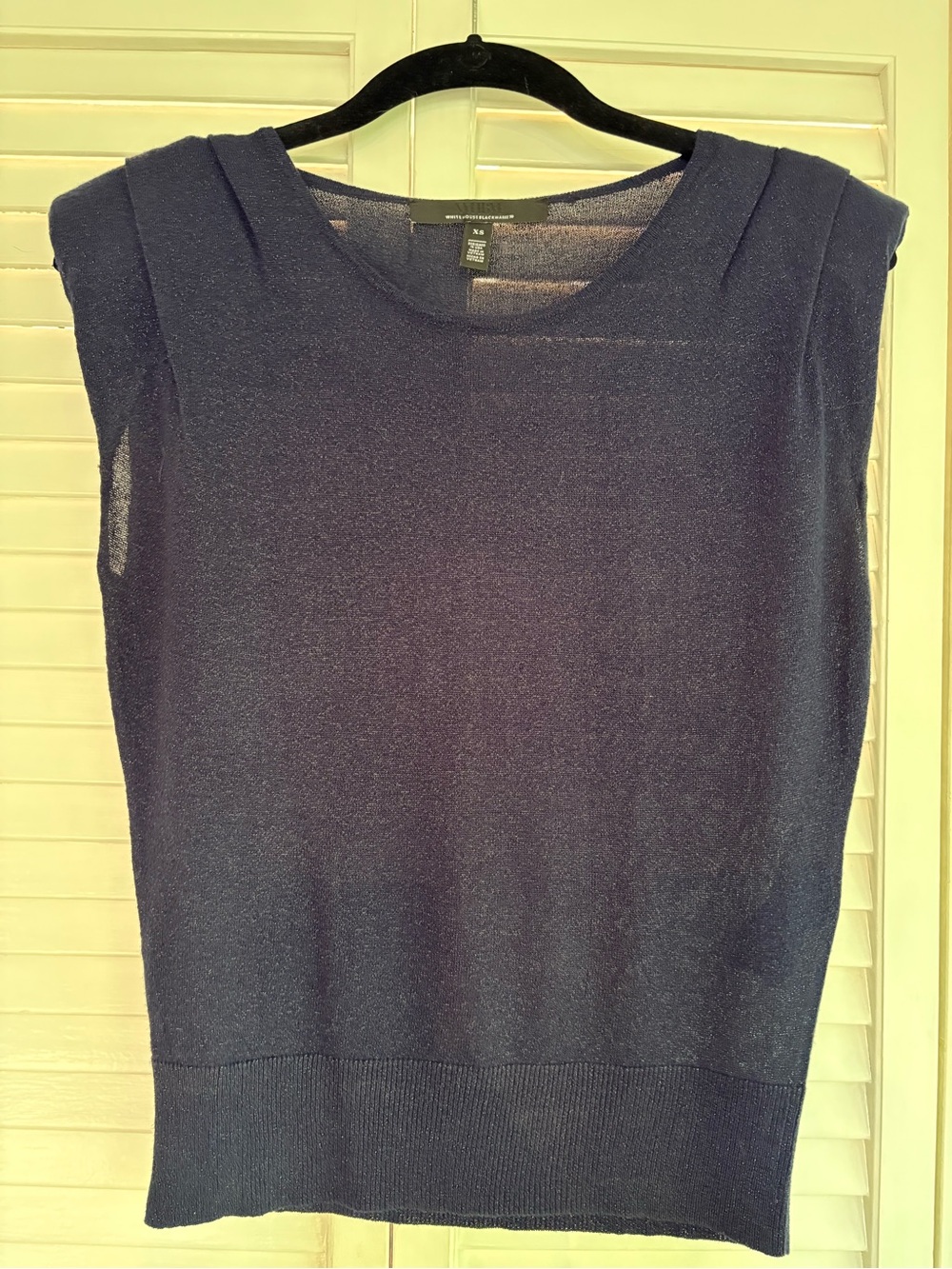 White House Black Market Sleeveless Knit Top - Navy